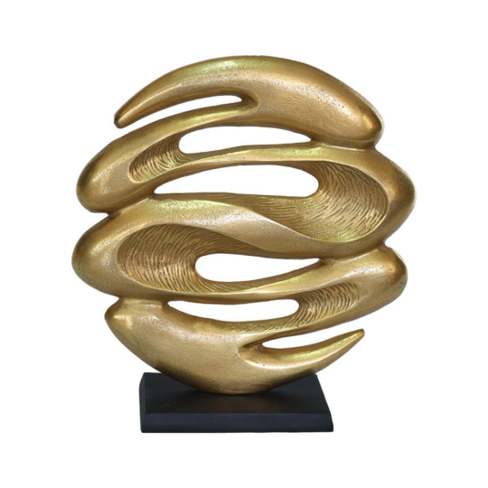 Lava Sculpture Gold/Black 44cm